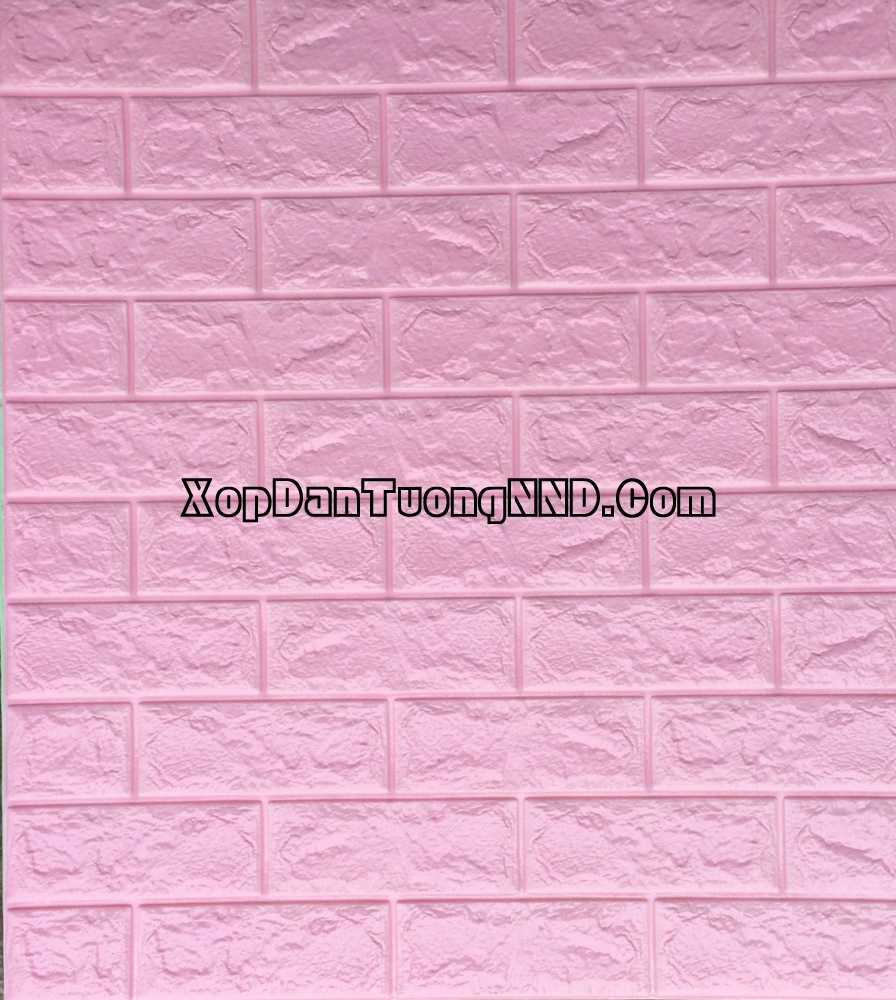 Xốp dán tường giả gạch màu hồng nhạt mã GG02