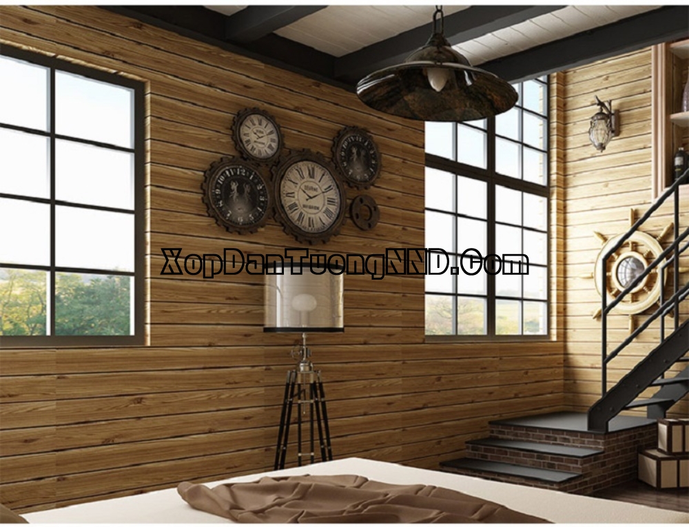 Xốp dán tường giả gỗ được ứng dụng rất rộng rãi giúp mang thiên niên vào ngôi nhà của bạn